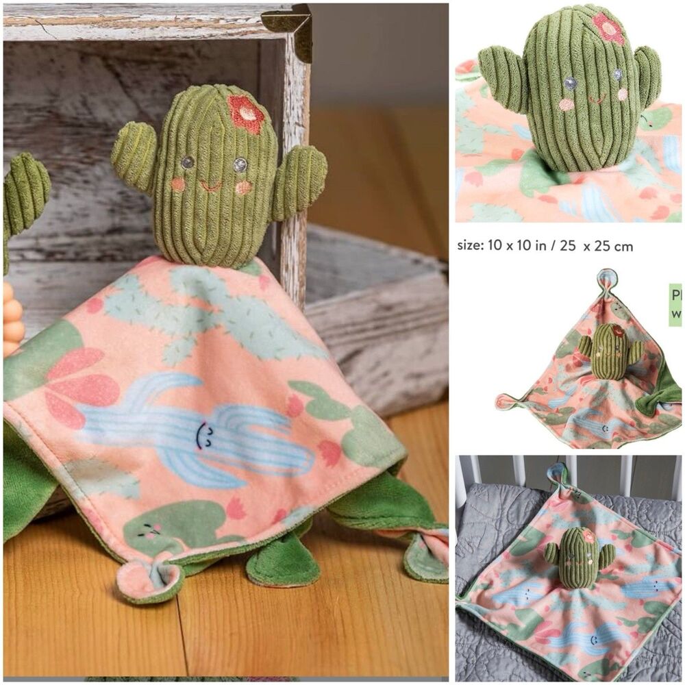 Mary Meyer Baby Lovey Security Blanket Green Cactus Plush 10x10 Unisex Toy